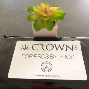 Crown Brush 6-Piece Brush Set (Black + Rose Gold)